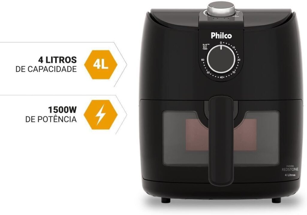 Air Fryer Philco 4L Revestimento Redstone 1500W PAF40A — foto 3