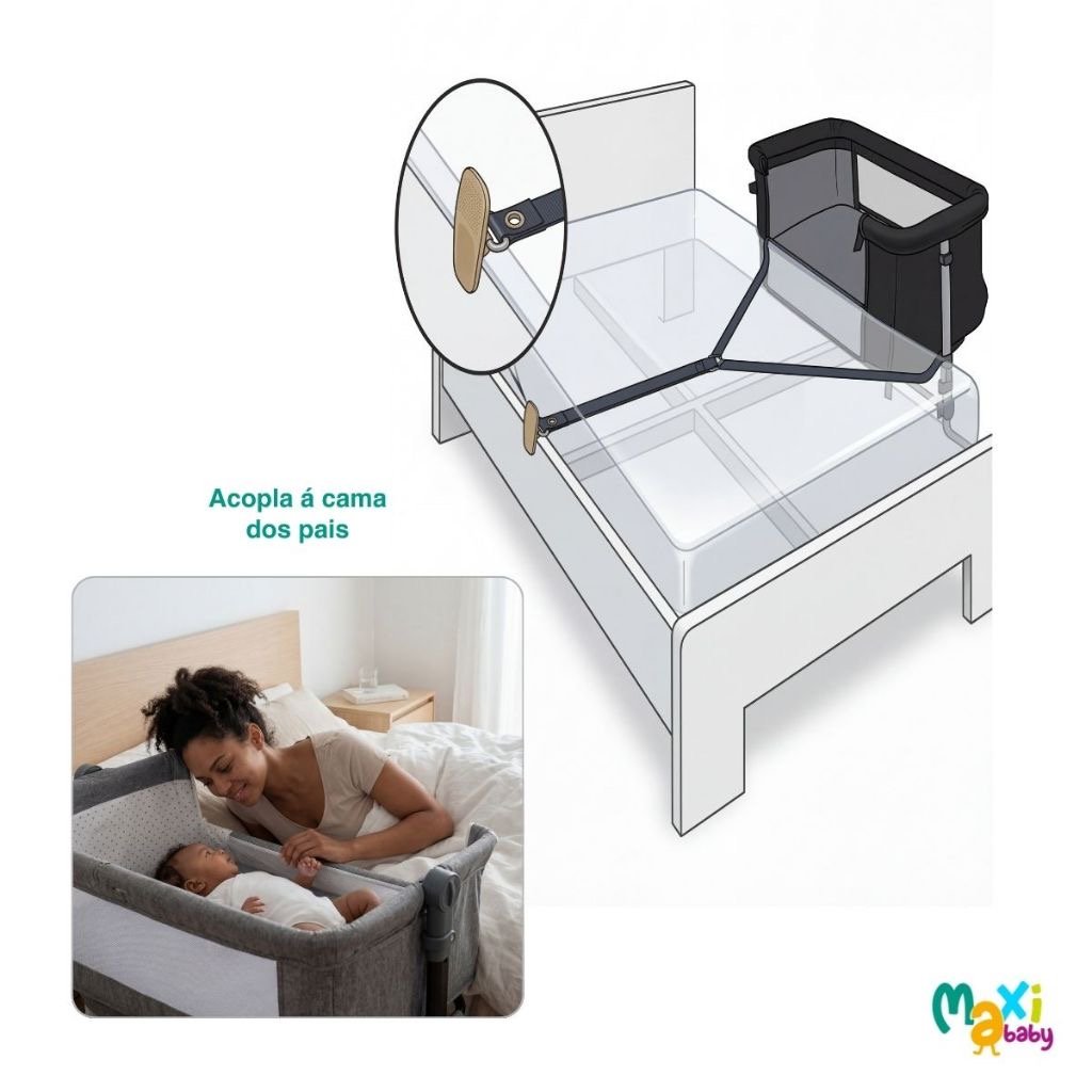 Berço Portátil Bebê Acoplado Co-Bed Connect Maxi Baby — foto 19