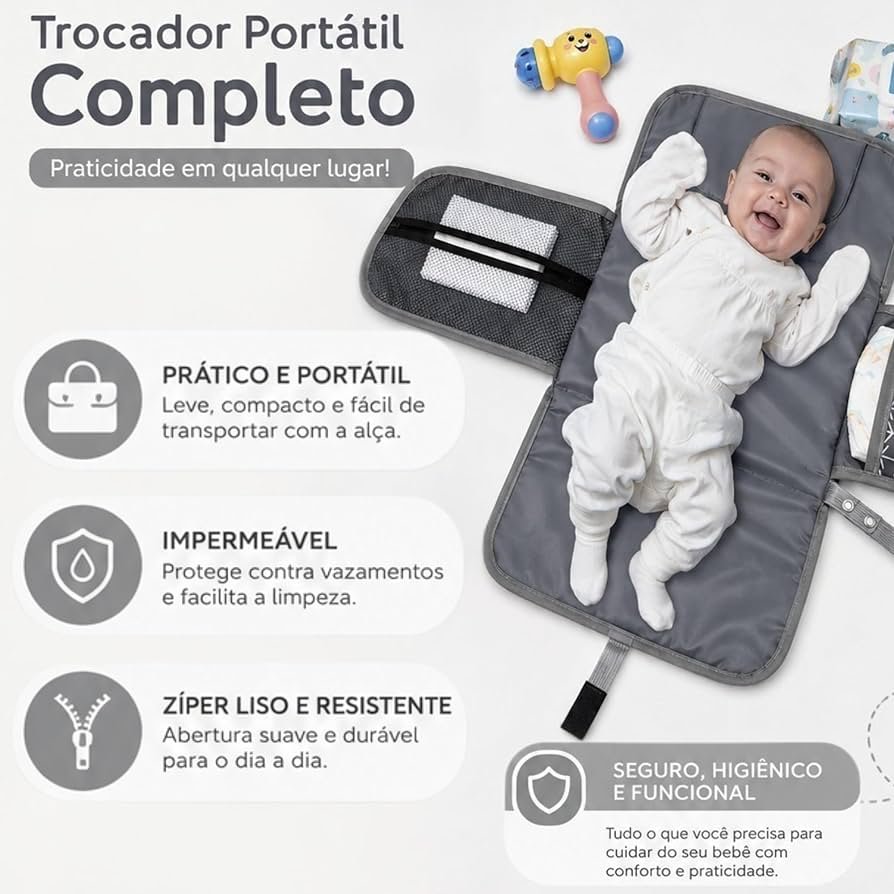 Trocador de Fraldas Portátil Premium Recém-Nascidos — foto 3