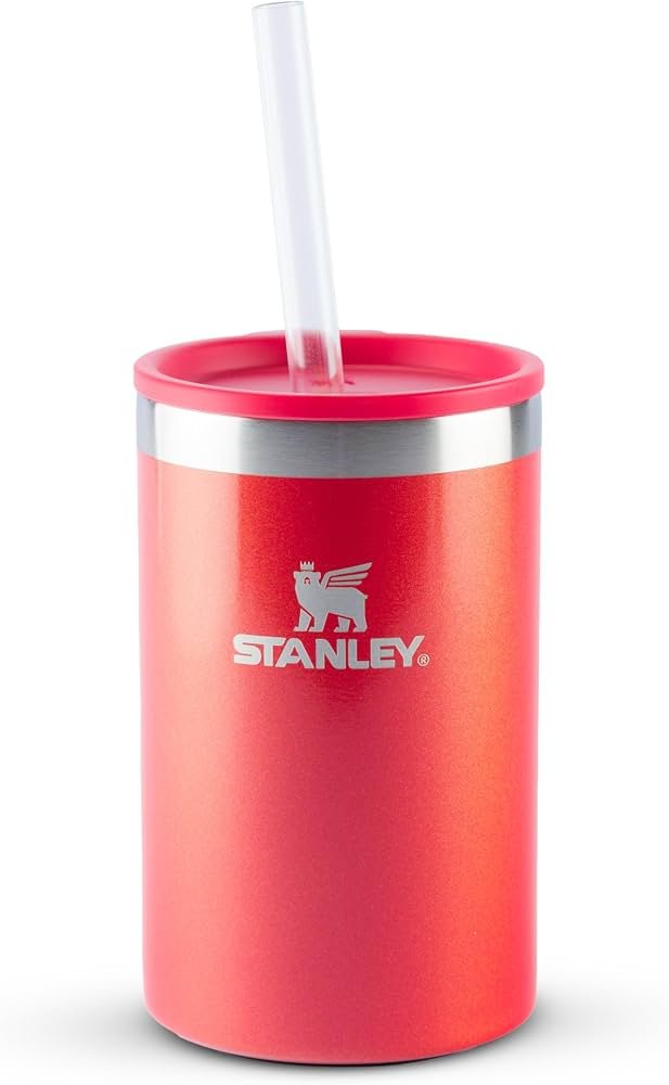Stanley Can Cooler com Tampa e Canudo 296 ml Candy Apple Shimmer