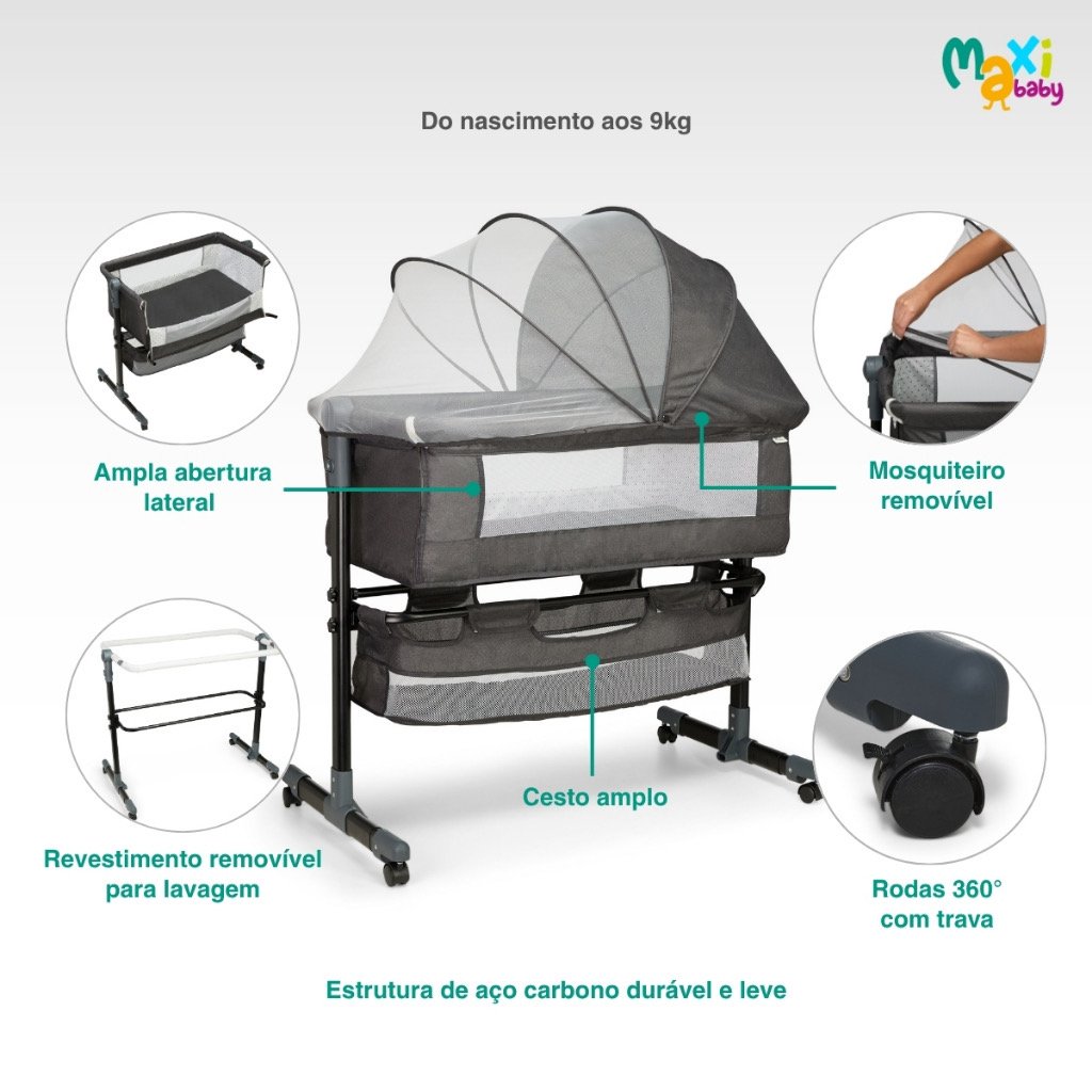 Berço Portátil Bebê Acoplado Co-Bed Connect Maxi Baby — foto 5