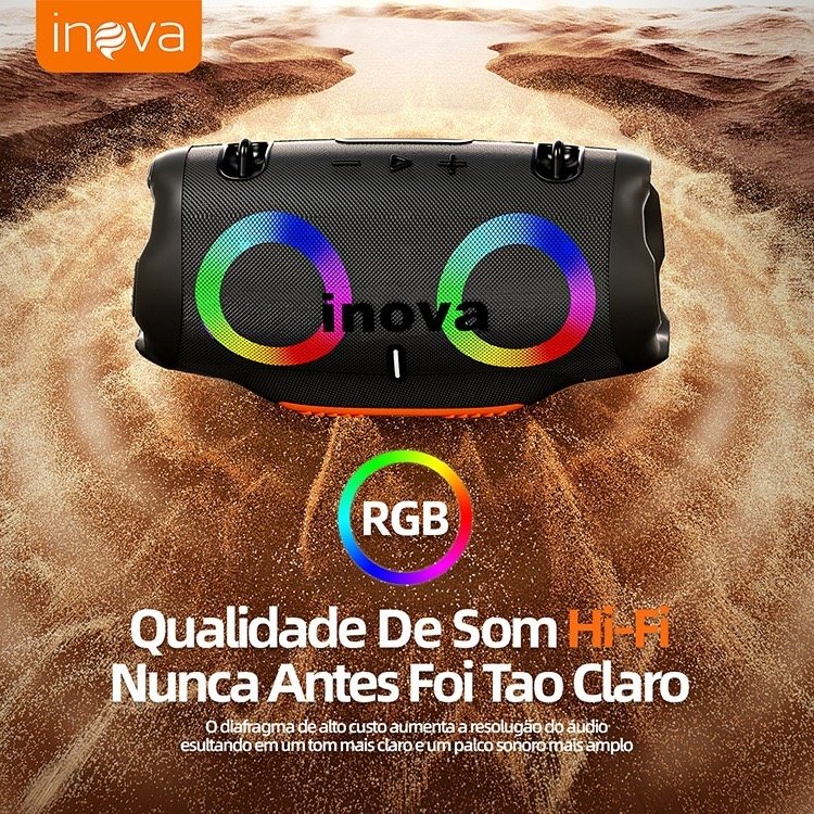 Caixa de Som Bluetooth Inova Xtreme 4 RGB Resistente à Água IPX6 — foto 3