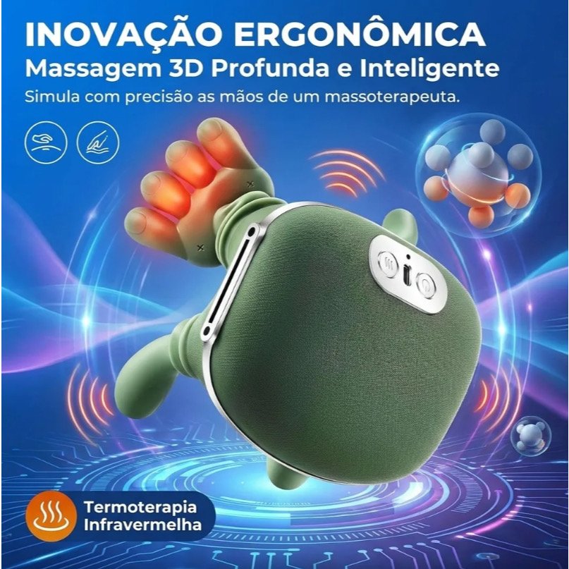 Massageador de Pescoço e Ombros Portátil 3D com Calor — foto 8