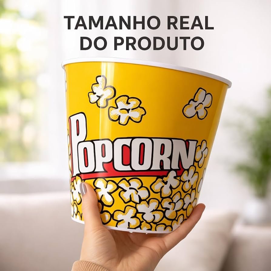 Balde de Pipoca em Plástico Resistente Amarelo — foto 4