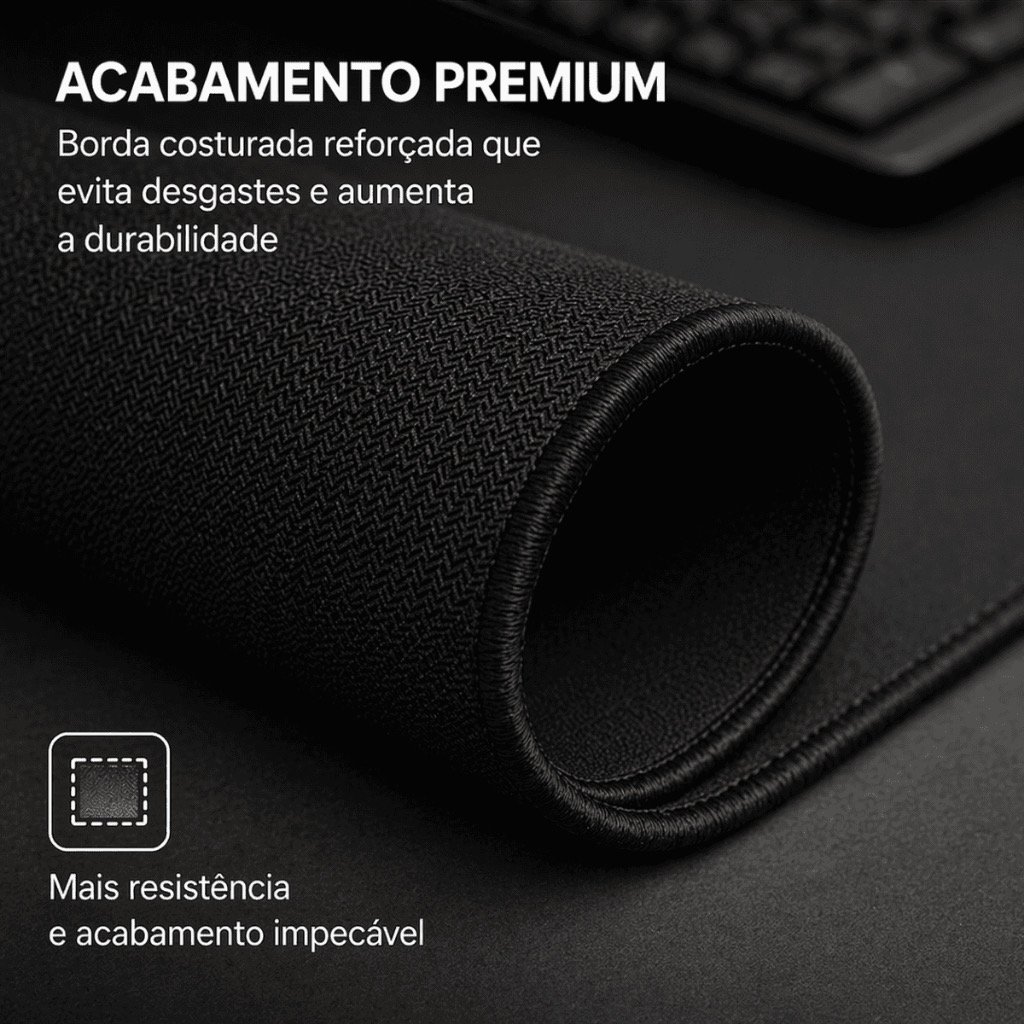 Mousepad Gamer Preto Sem Desenho Extra Grande 90 x 40 cm — foto 5