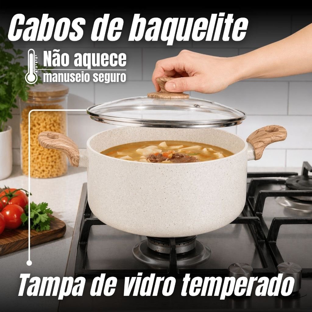 Jogo de Panelas 6 Peças Antiaderentes Nivera com 4 Utensílios — foto 5