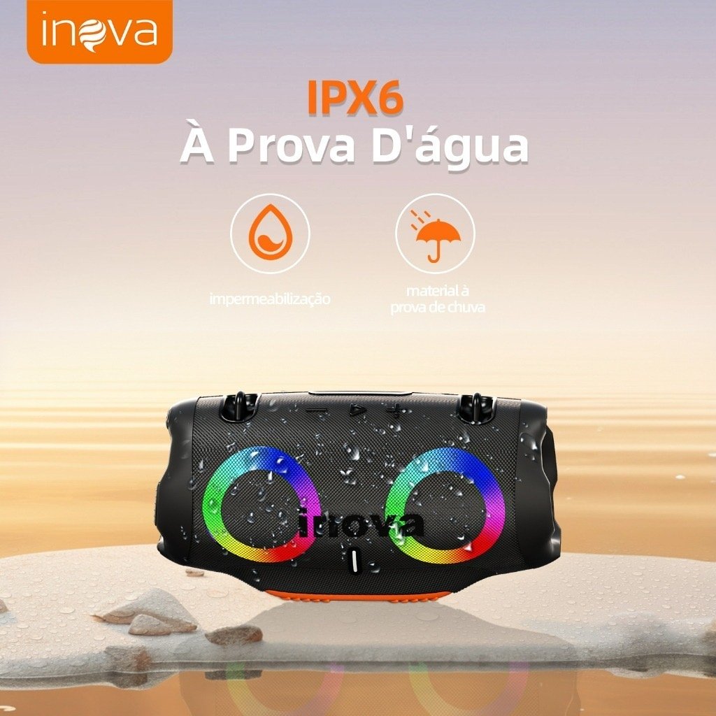 Caixa de Som Bluetooth Inova Xtreme 4 RGB Resistente à Água IPX6 — foto 7