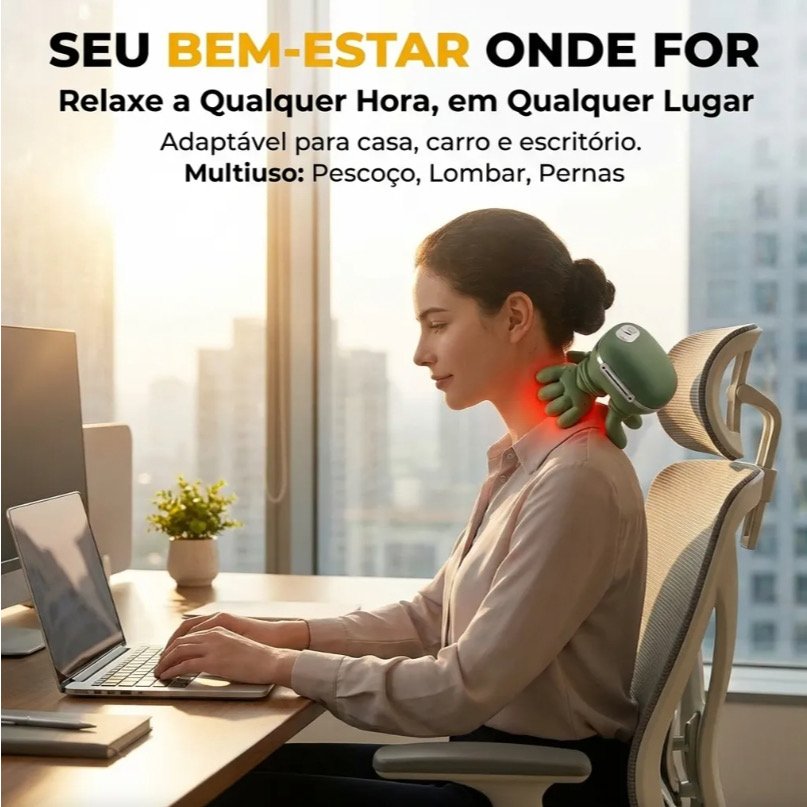 Massageador de Pescoço e Ombros Portátil 3D com Calor — foto 7