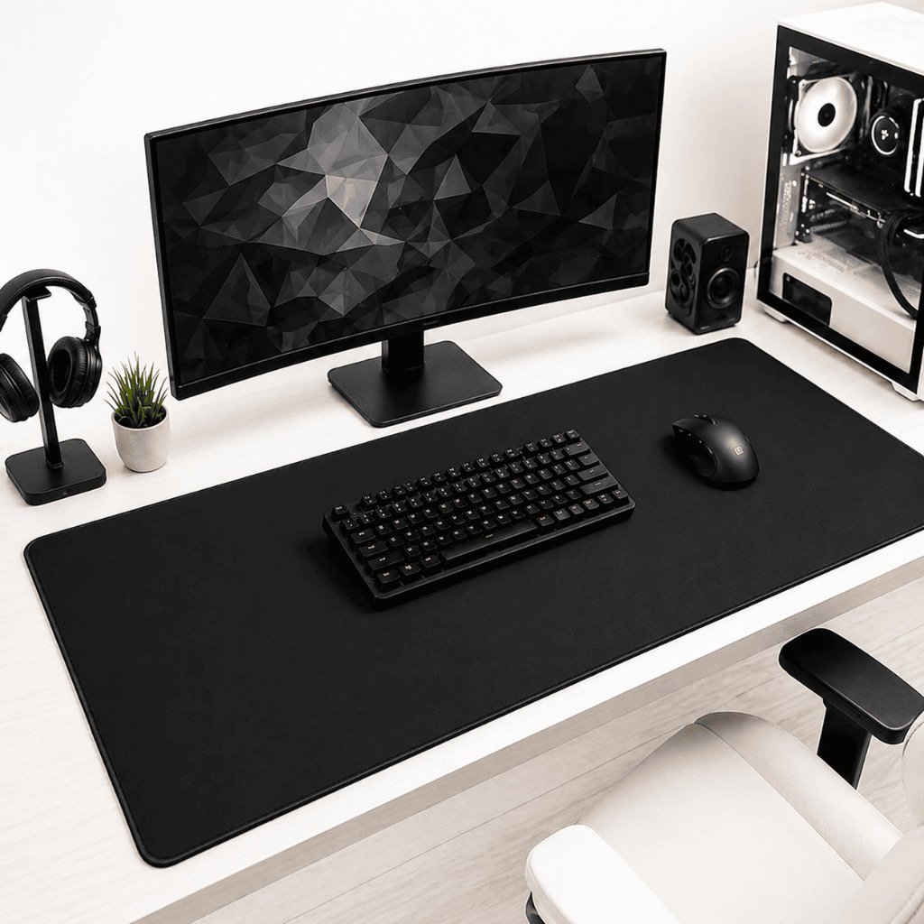 Mousepad Gamer Preto Sem Desenho Extra Grande 90 x 40 cm — foto 1