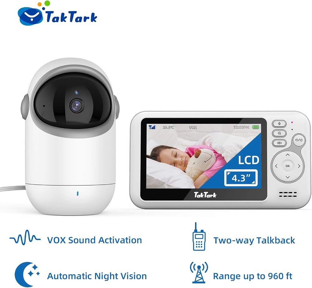 Babá Eletrônica Sem Fio TakTark BM812 com Câmera e Tela 4.3 Polegadas — foto 7