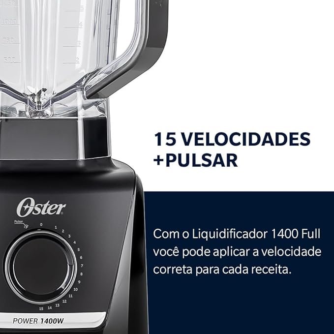 Liquidificador Oster 1400 Full Preto 1400W — foto 7