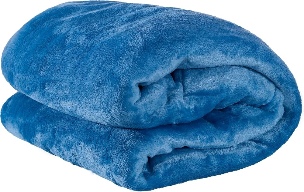 Cobertor Casal Manta Microfibra Fleece Azul