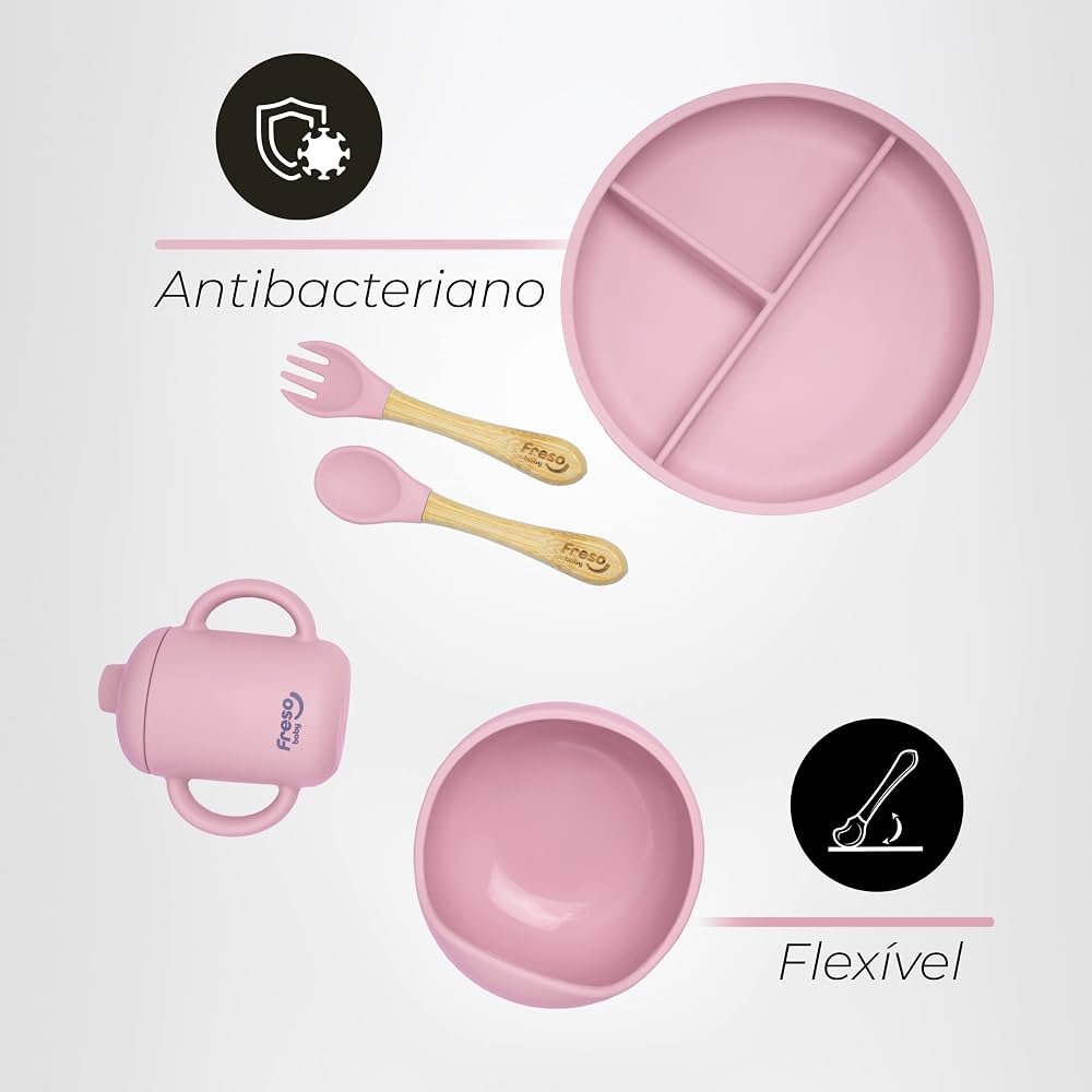 Kit Alimentação Bebê em Silicone 5 Peças Freso Baby — foto 4
