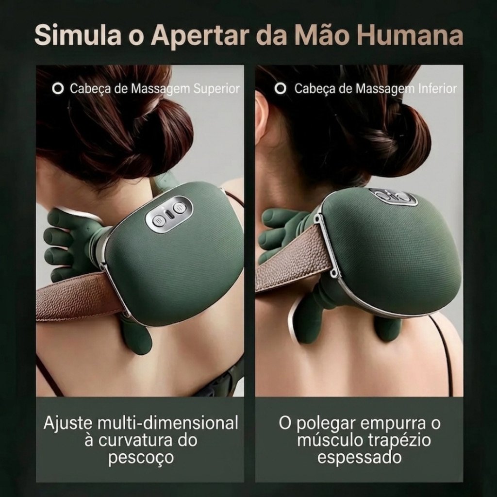Massageador de Pescoço e Ombros Portátil 3D com Calor — foto 9