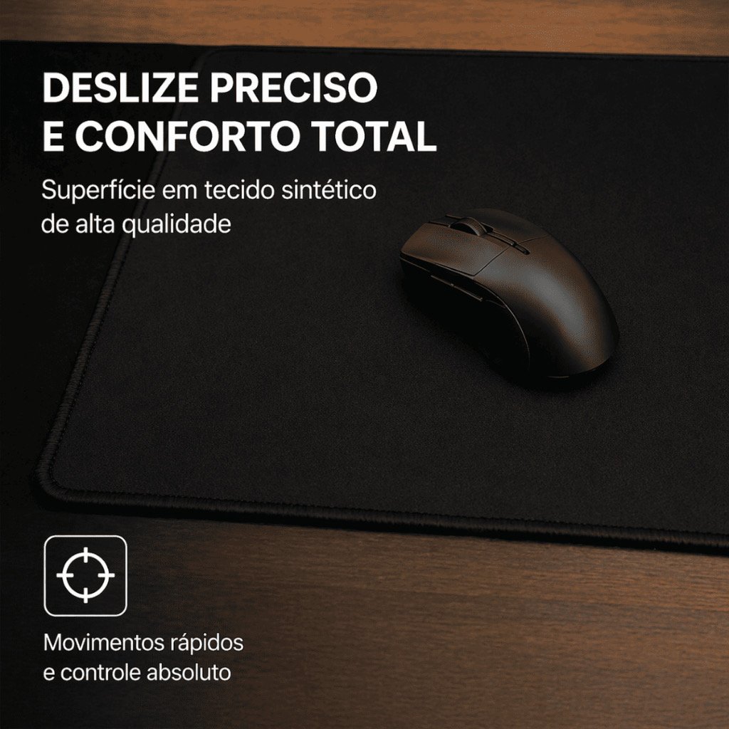 Mousepad Gamer Preto Sem Desenho Extra Grande 90 x 40 cm — foto 4