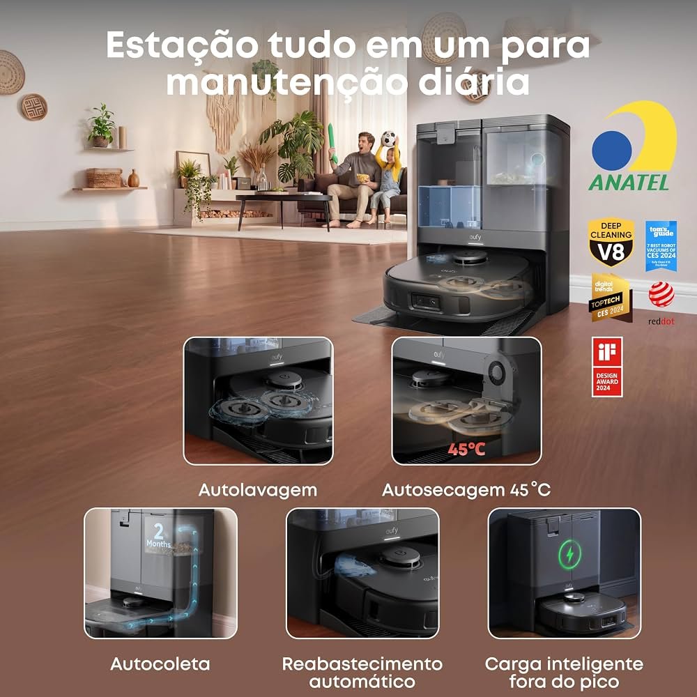 Robô Aspirador e Passa Pano eufy X10 Pro Omni com Estação Multifuncional — foto 2
