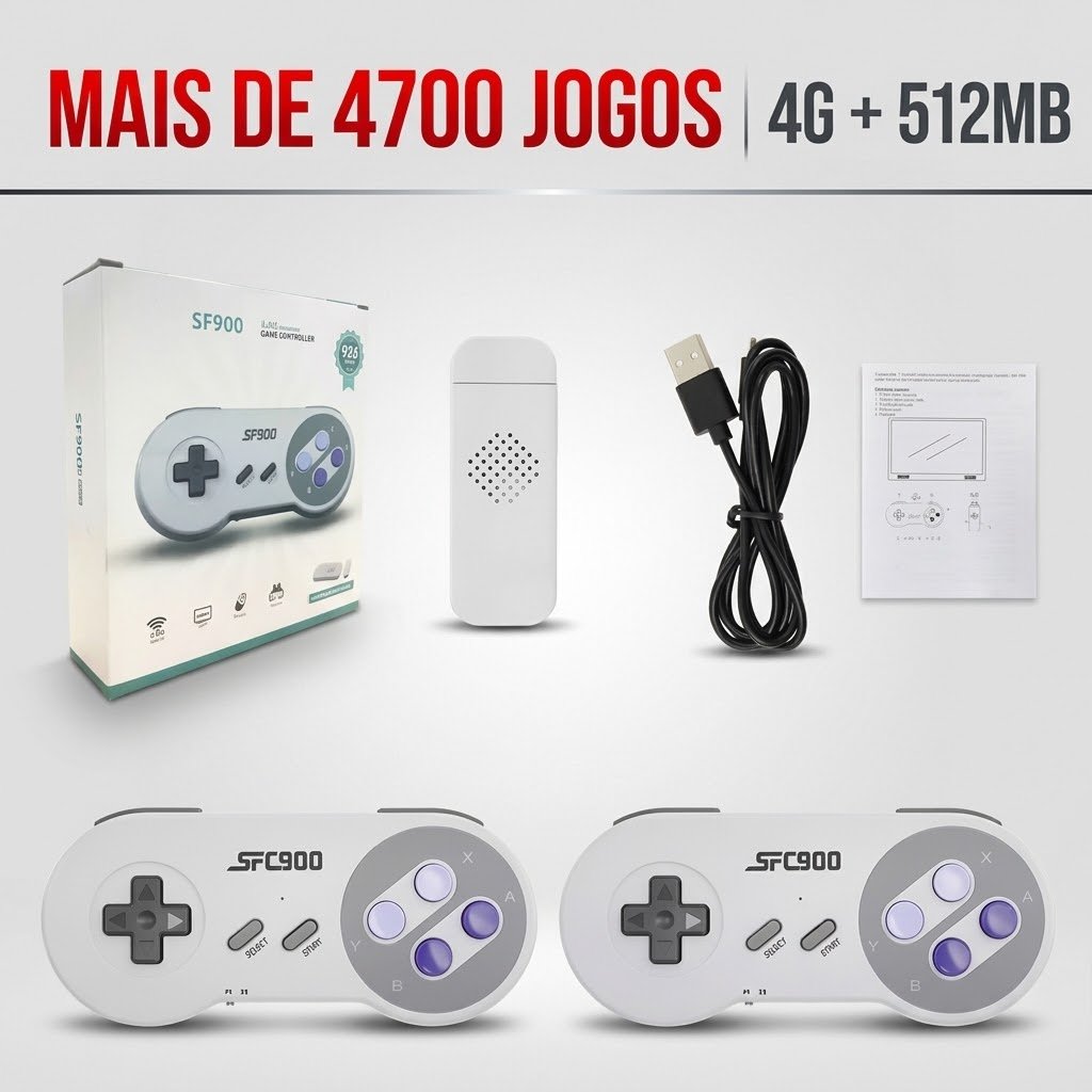 Video Game Retrô SF900 com 2400 Jogos e 2 Controles Sem Fio — foto 5