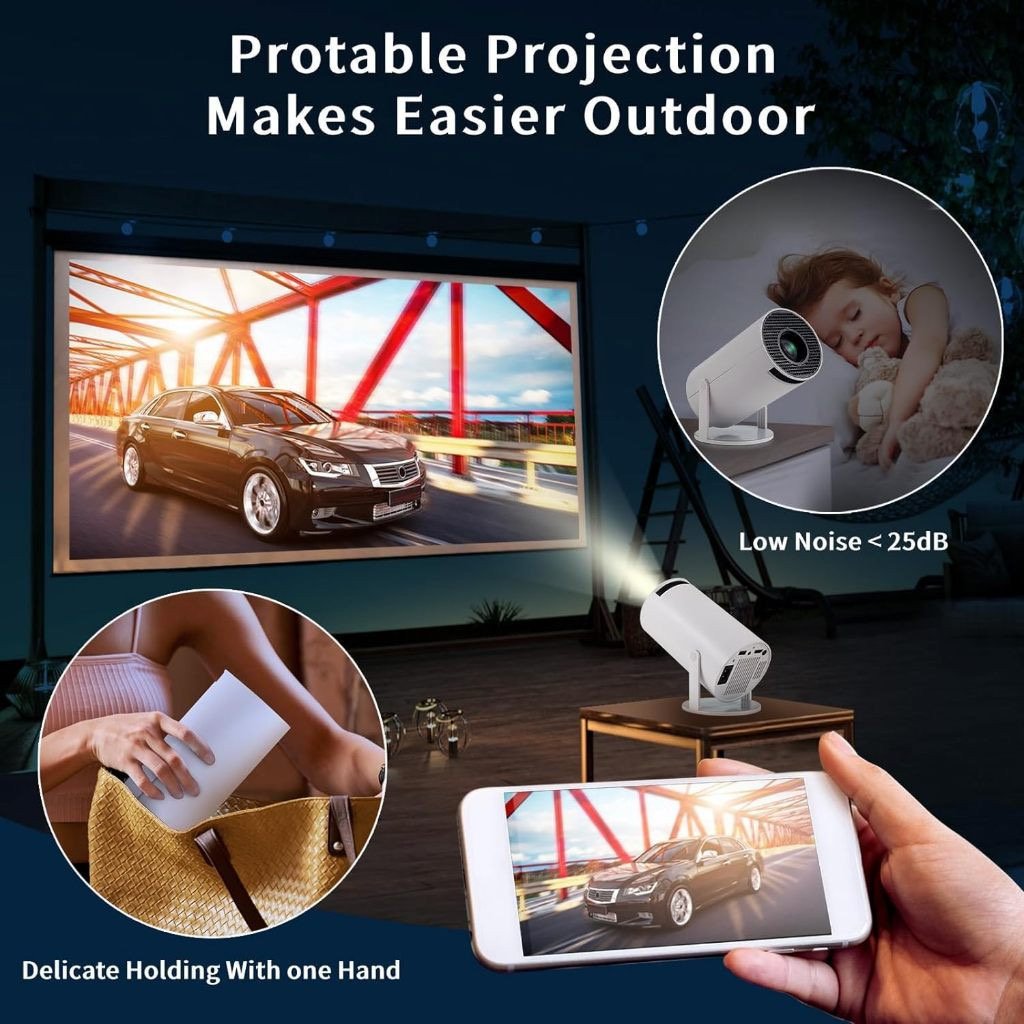 Mini Projetor Portátil Magcubic HY300 Pro Android Wi-Fi 6 Branco — foto 3