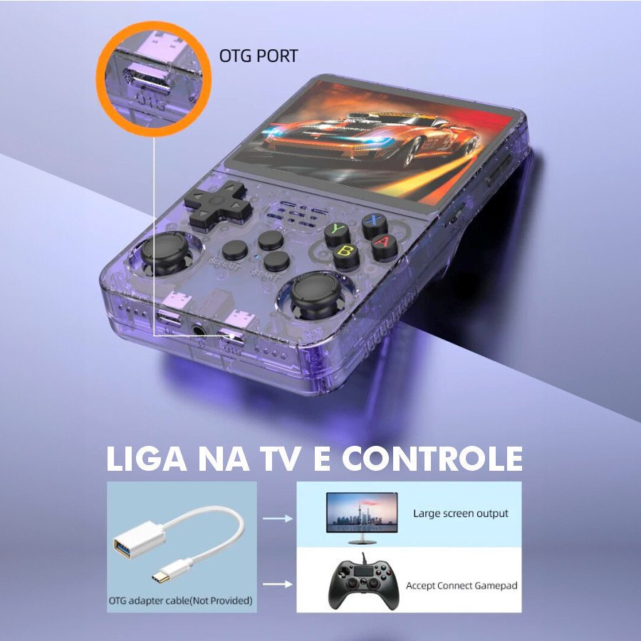 Console Portátil R36S 64GB Linux Tela IPS 3.5 Polegadas com 15.000 Jogos — foto 4