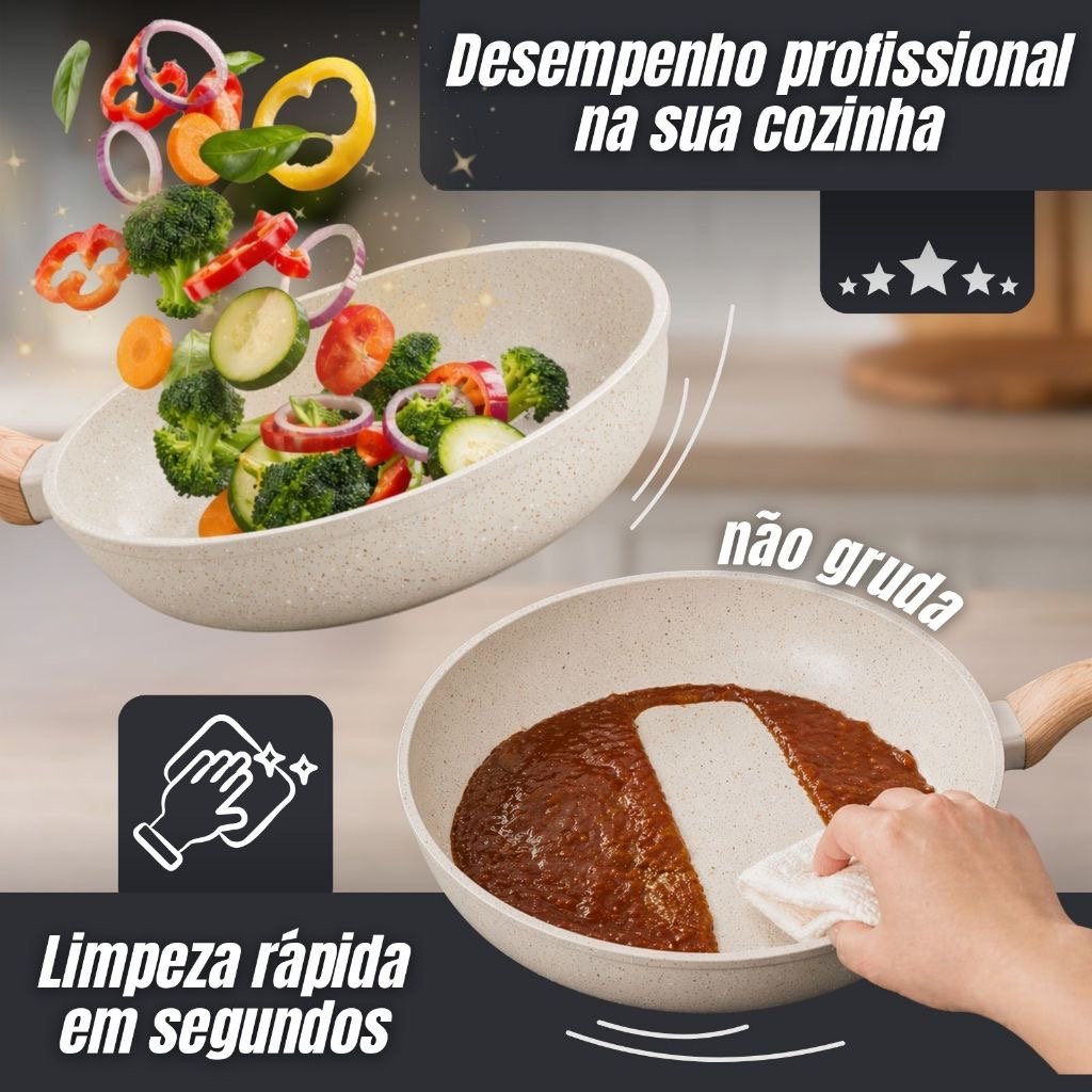 Jogo de Panelas 6 Peças Antiaderentes Nivera com 4 Utensílios — foto 7