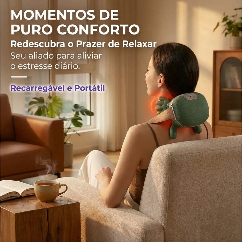 Massageador de Pescoço e Ombros Portátil 3D com Calor — foto 6