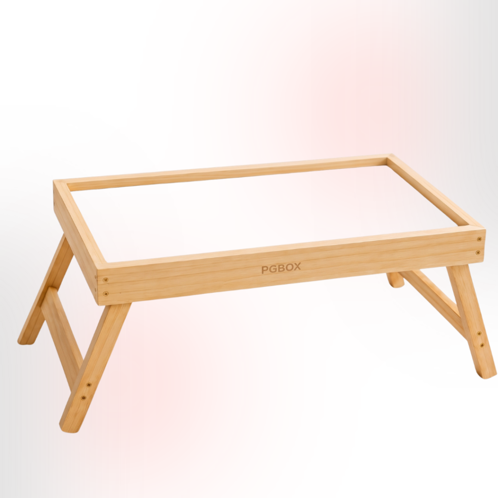 Mesa Bandeja Dobrável de Madeira Pinus para Café na Cama 38 cm — foto 1