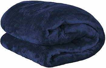 Cobertor Casal Manta Microfibra Fleece Azul Marinho
