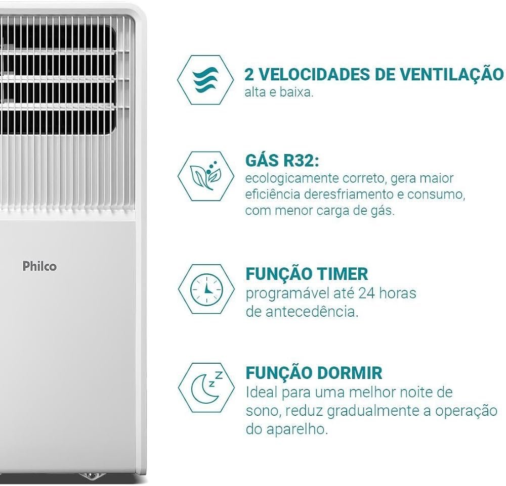 Ar-Condicionado Portátil Philco PAC10FN 10000 BTUs Frio Branco — foto 4