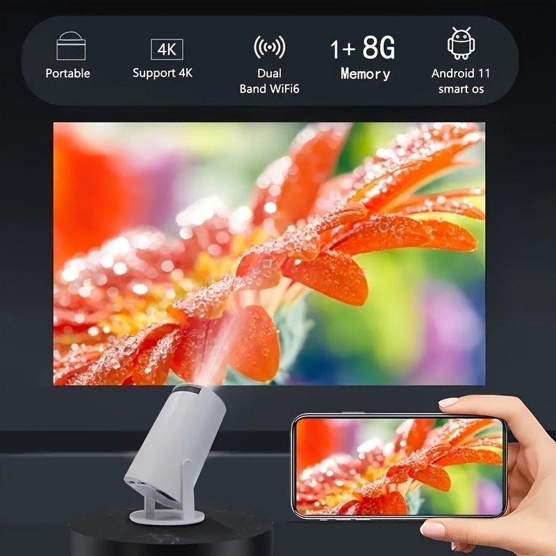 Mini Projetor Portátil Magcubic HY300 Pro Android Wi-Fi 6 Branco — foto 9
