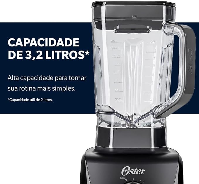 Liquidificador Oster 1400 Full Preto 1400W — foto 3