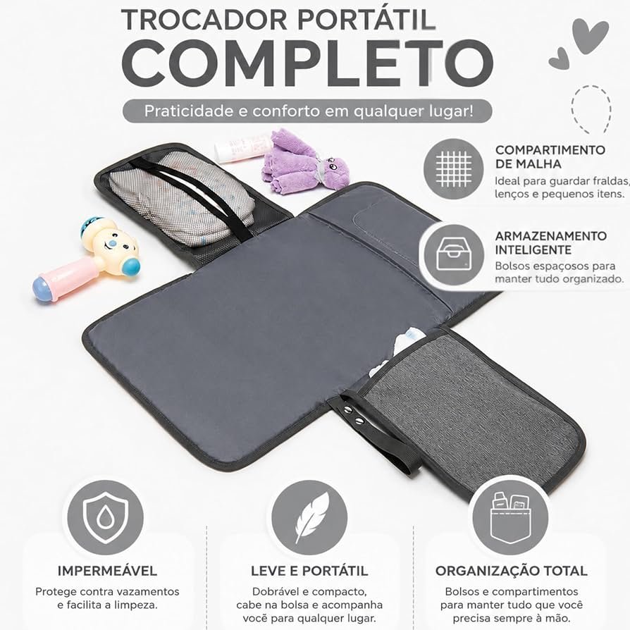 Trocador de Fraldas Portátil Premium Recém-Nascidos — foto 6