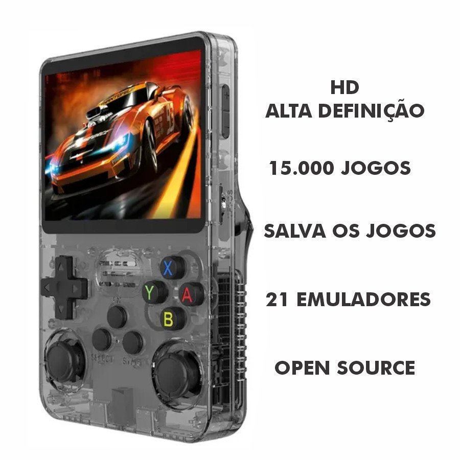 Console Portátil R36S 64GB Linux Tela IPS 3.5 Polegadas com 15.000 Jogos — foto 3