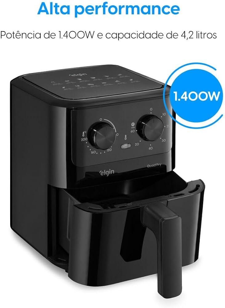 Fritadeira Elétrica Air Fryer Quad Fry Elgin 4,2L 1400W — foto 4