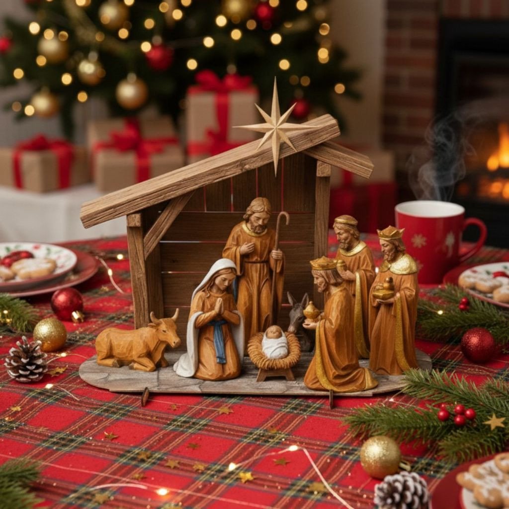 Presépio de Natal Manjedoura em MDF — foto 1